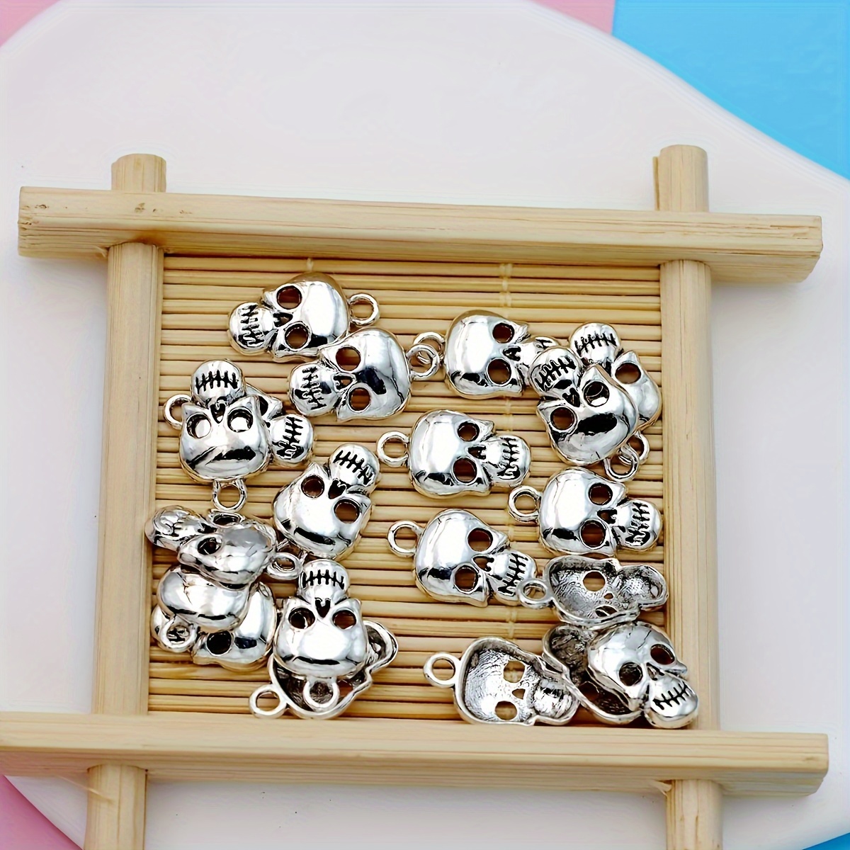 20pcs Charms Skeleton Antique Bronze Silvery Color Pendants Making Diy Handmade Tibetan Jewelry
