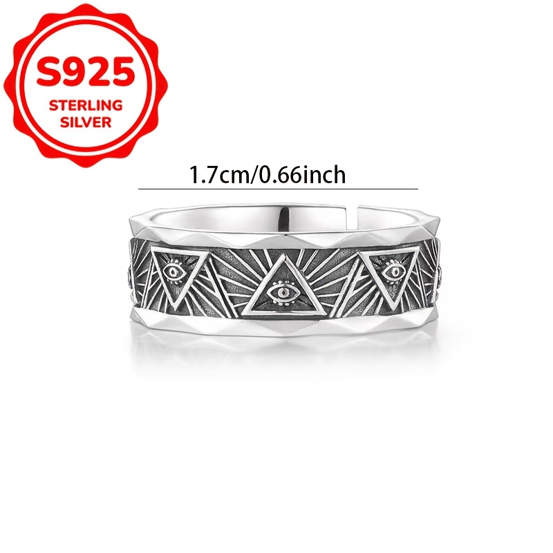 Women's S925 Pure Silver Retro Style Heart Ring, Gift for Her