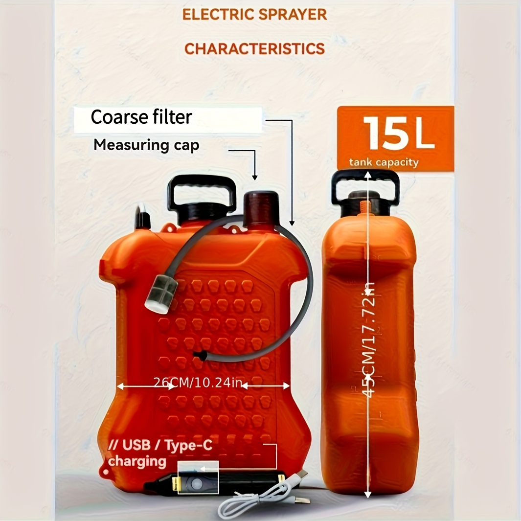 Luxury 14.99 L Electric Garden Sprayer, Suitable for Lawn and Flower Bed – with Telescopic Wand & 3 Nozzles, USB Rechargeable Handle Electrical Misting Machine – Portable Watering Can Backpack Style Large Capacity Durable Outdoor Life Accessory Gift Idea Christmas Present, Lawn And Garden Portable Sprayer, Weed Sprayer, Plant Sprayer, Lawn Care, Telescopic Spray Gun, Longlasting Build, Misting Device, Water Sprayer, Landscaping Professionals