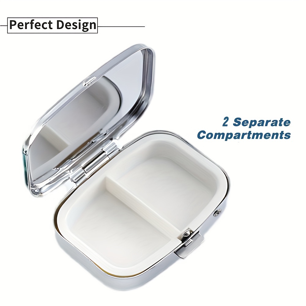 Portable Two-Compartment Pill Box