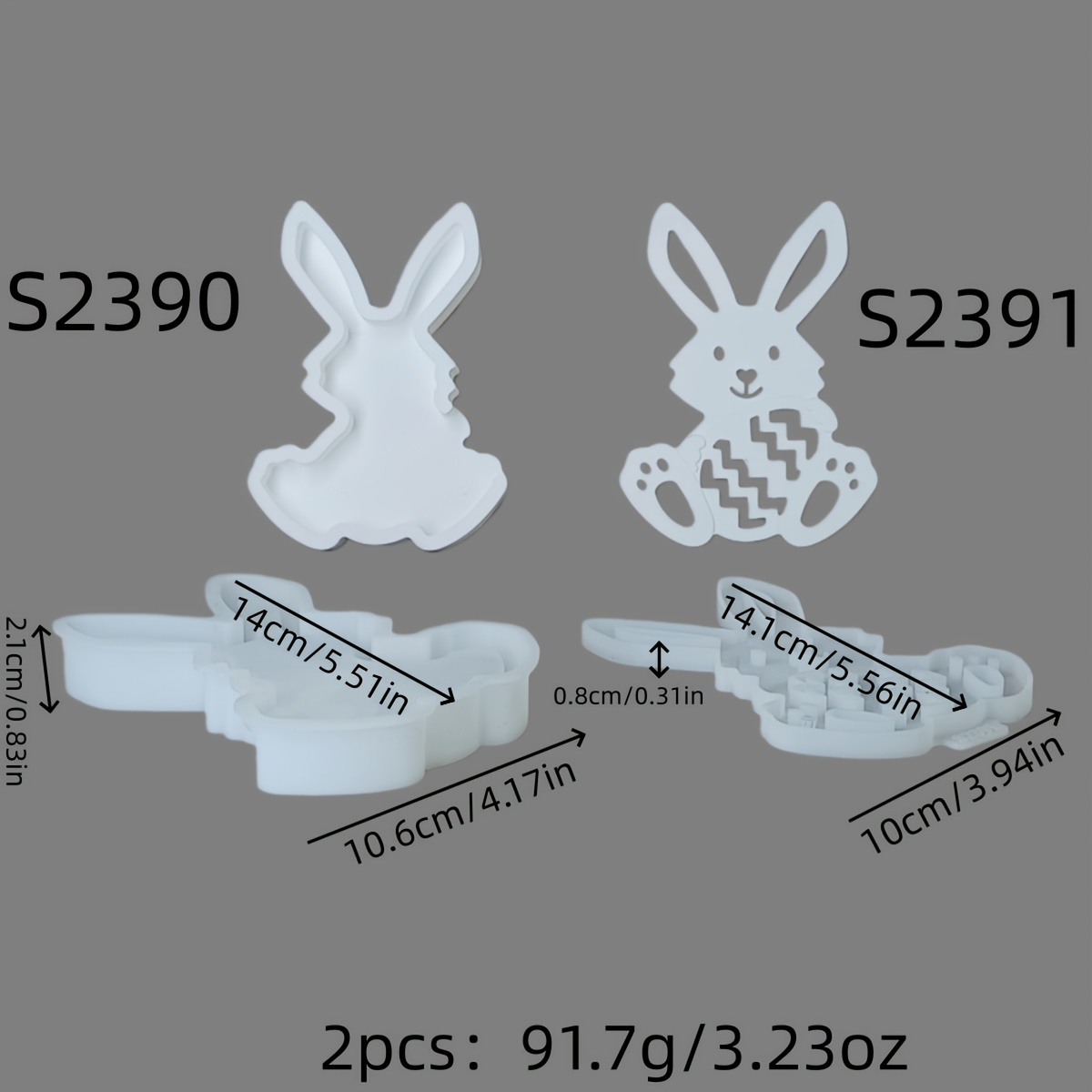 Image of Resin Silicone Mold Easter Bunny Projection Wall 3d Decorative Silicone Mold Diy Candle Silicone Mold Gypsum Decorative Silicone Mold Home Decoration Epoxy Resin Mold 91.7 S2390+s2391