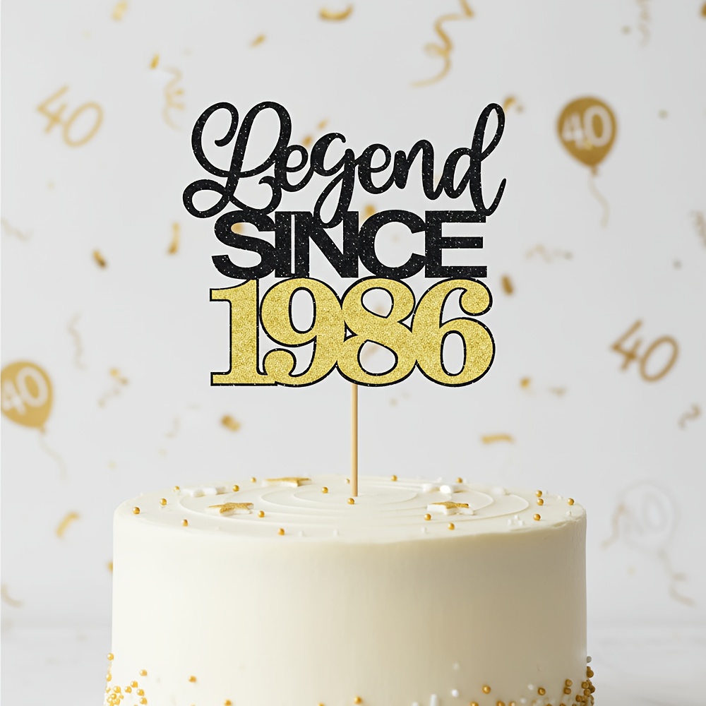 LIANRISES Legend SINCE 1985, Decorazioni Per Torta 40 Anni Donna, Cake Topper Compleanno 40 Anni, Nero E Oro