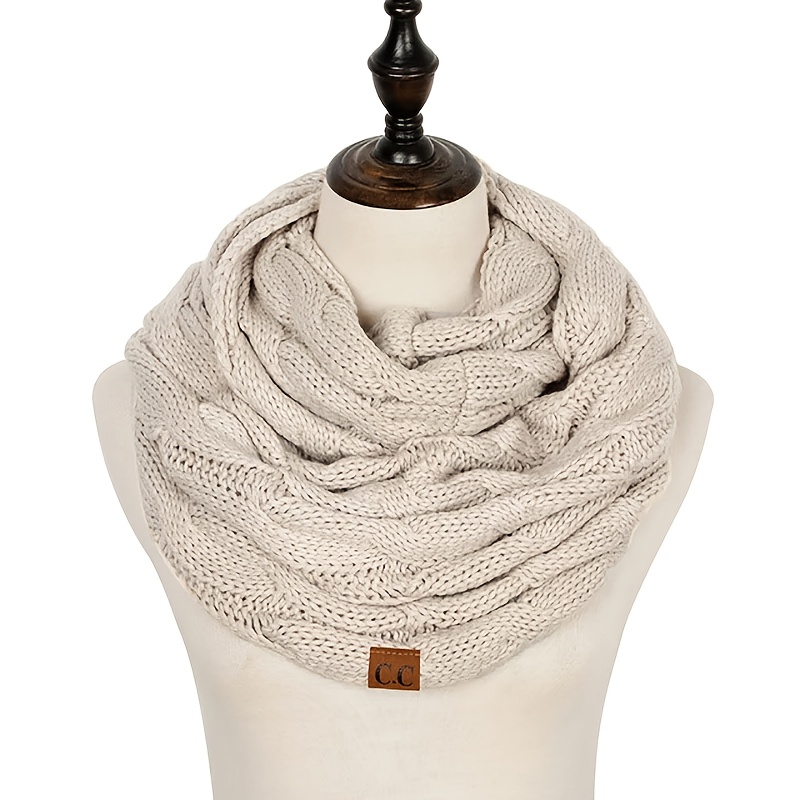 Image of New Women' Color Cable Infinity Scarf Winter Neck Warmer Cowl Collar Circle Scarves Ac041