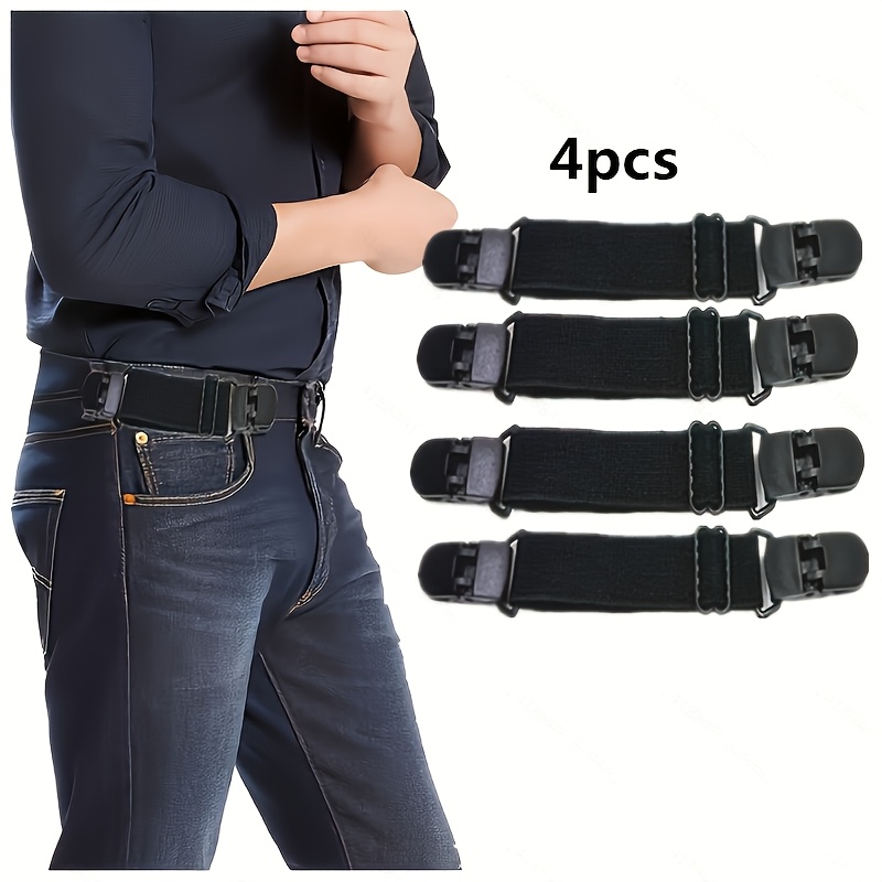 Image of 4pcs Pack Elastic Invisible Waist Belt Suitable For Pants, Unisex Adjustable Instant Belt For , Machine Washable Belt For Tightening Waist, Daily Wear, Commuting, Postpartum - Portable Waist Cincher