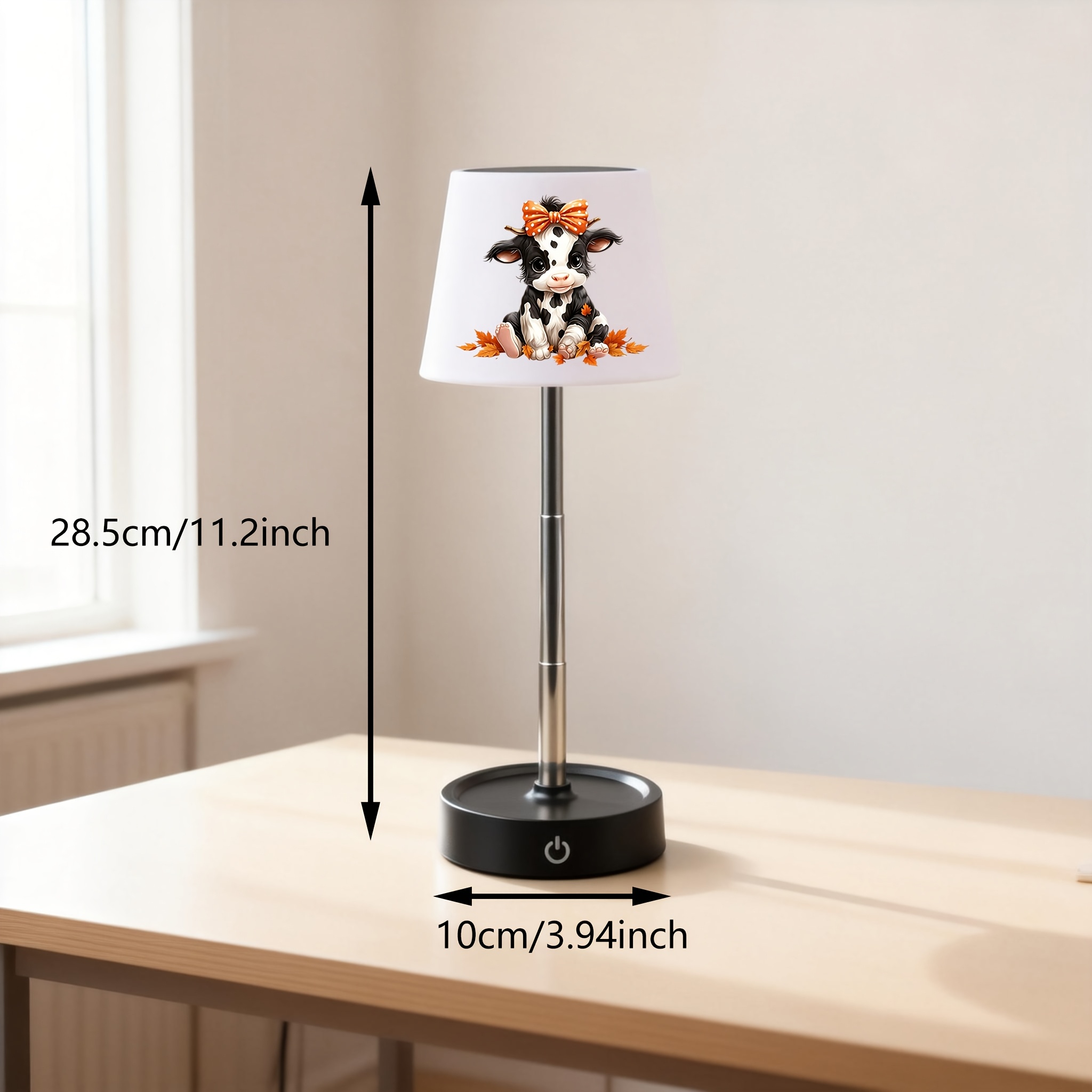 Cartoon Cow Adjustable Height Desk Lamp, Soft Glow