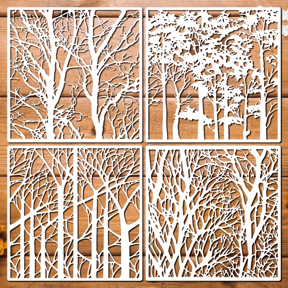 TEMU 4 Modèles en Plastique pour Branches et Troncs d'Arbres, 11,8 Pouces Motif Grain de Bois Réutilisable - Parfait pour Bricolage, Décoration