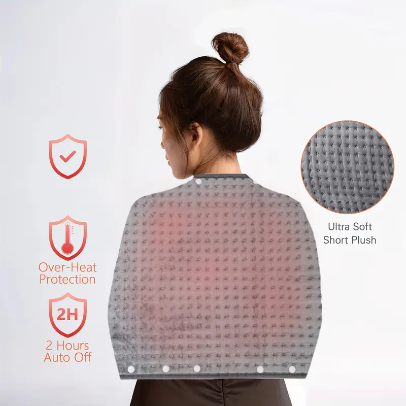 extra large 2 in 1 heating pad warmer 9 temperature settings 4h auto shut off washable fast heated electric heating pads for back feet shoulders polyester 110v 120v us plug Product details 4