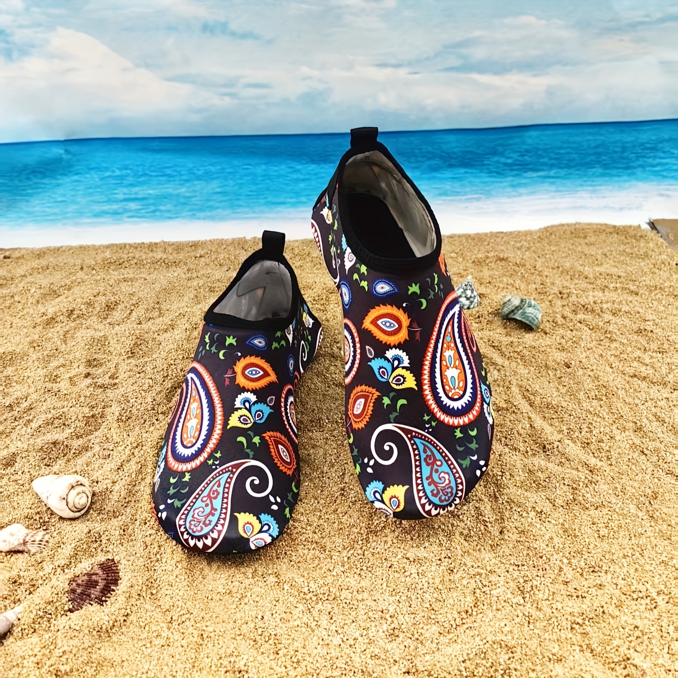 Women'S Cartoon Print Water Shoes Lightweight Non-Slip, Sand-Resistant,  Soft Sole, Fabric Upper/Inner, Rubber Sole Indoor/Outdoor Running Gym 