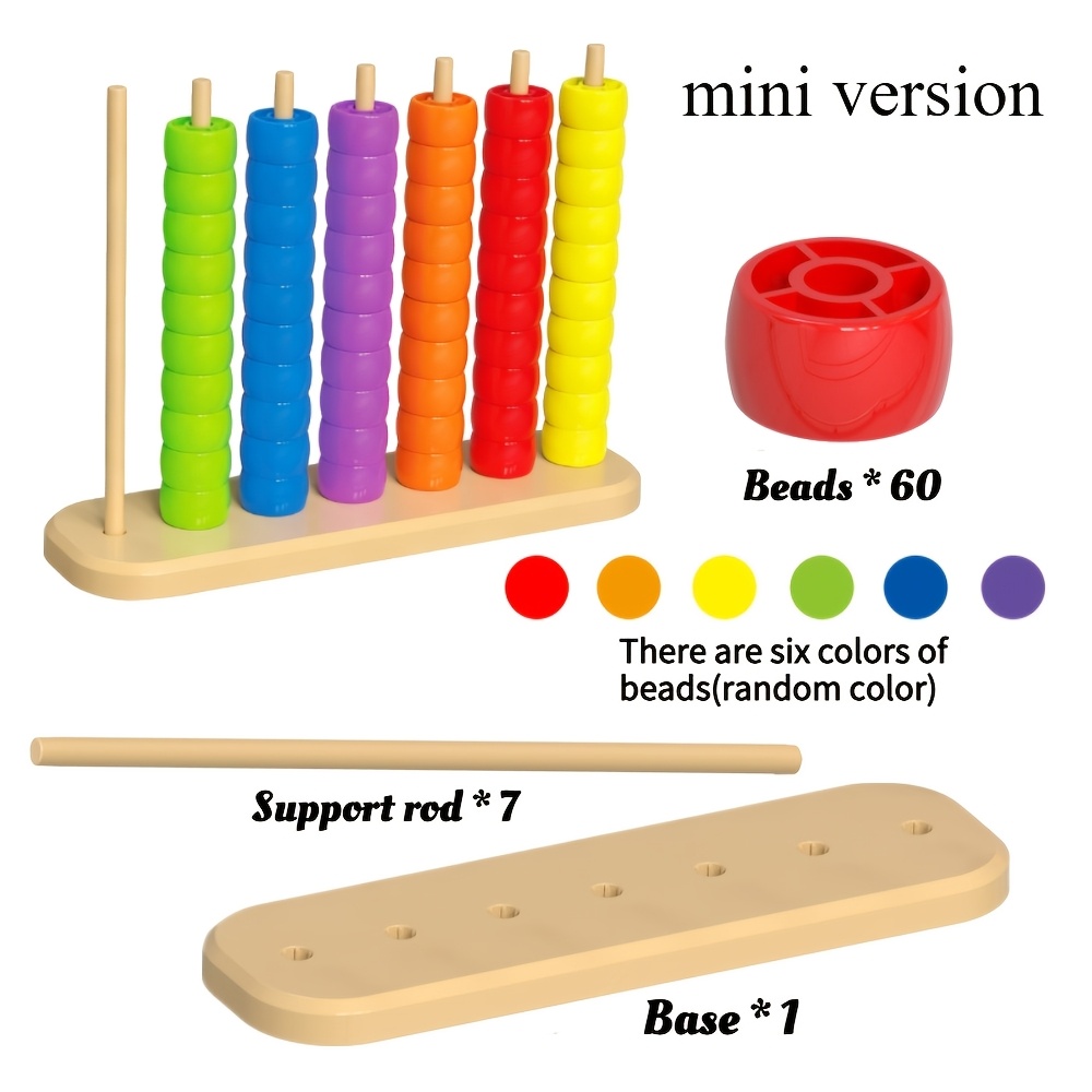 TEMU 68pcs Bead Color Matching Toys, Stacking Puzzle Game, Color And Shape Recognition Classification Game/ Thinking And Focus, Back To School