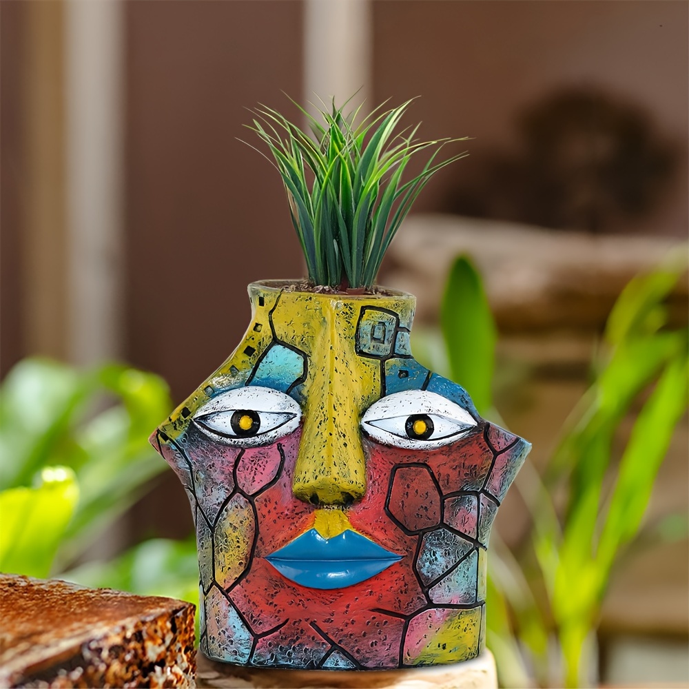 kreatives abstraktes dreilochiges gesicht bunte blumentopf - Temu  Switzerland