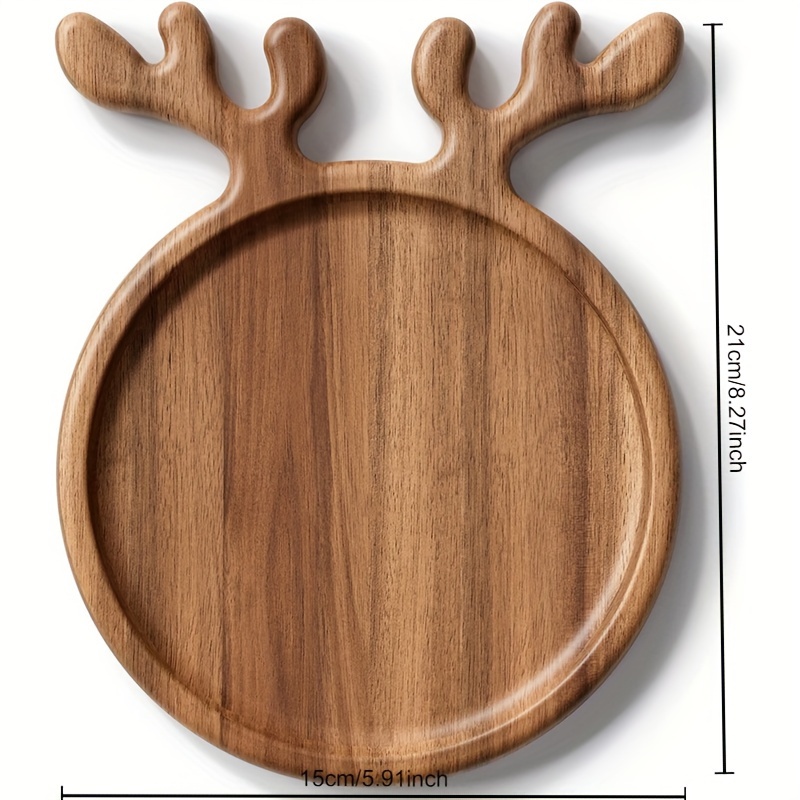 TEMU Wooden -shaped , Large Shallow For , Dried , Tea, Christmas , Novelty Tableware, & Outdoor Use