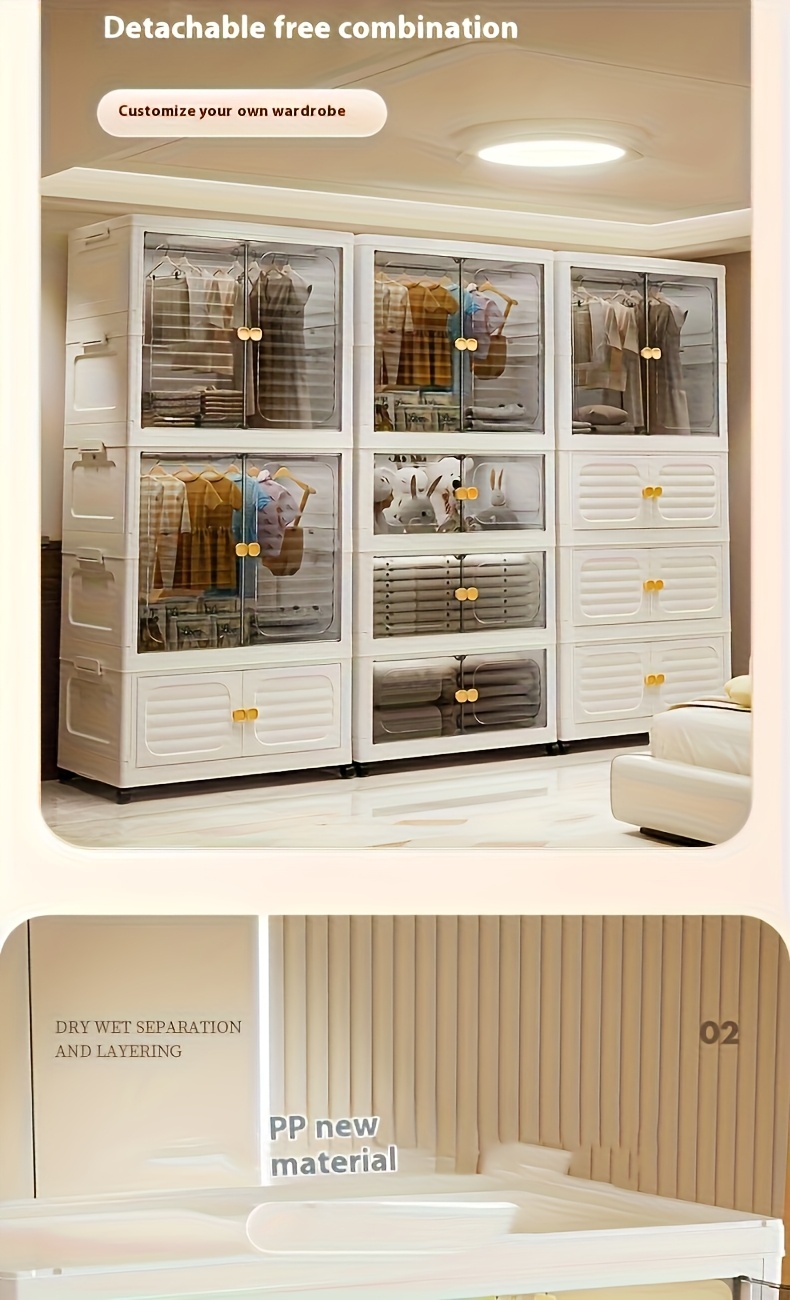 armario almacenamiento plegable resistencia organizador - Temu Mexico, image size:790x1300