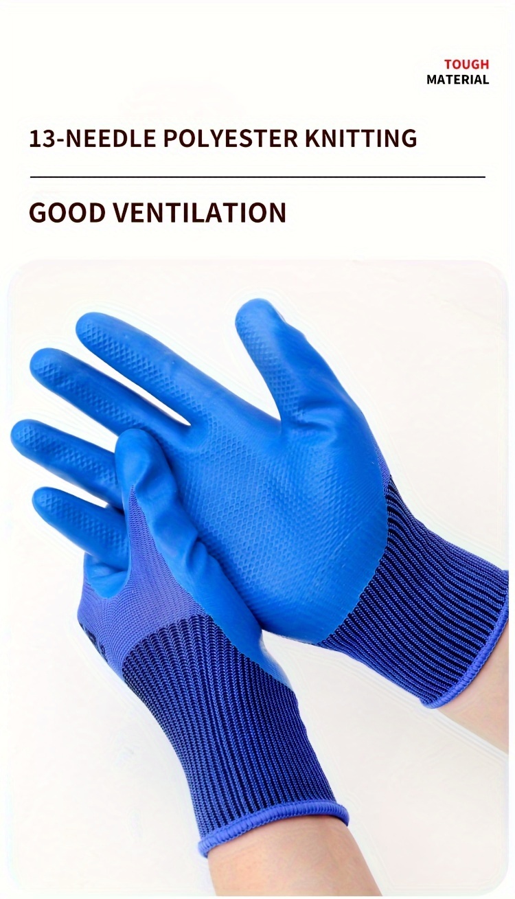 Labor protection gloves construction site hanging impregnated with rubber  nitrile fine working cotton emulsion rubber wear-resistant household dish