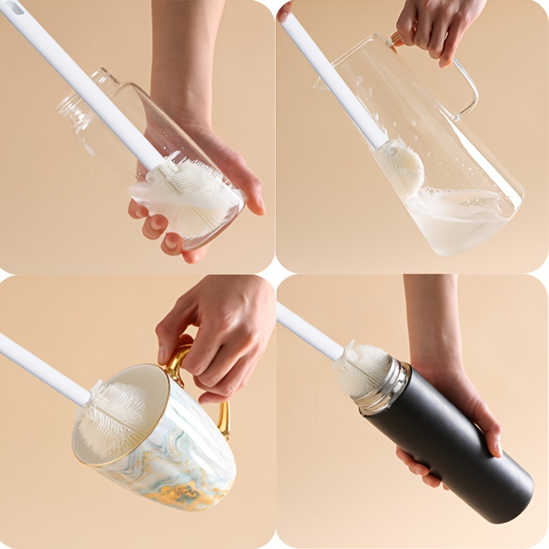 Bottle Brush, Bottle Cleaning Brush with Long Handle, Suitable for Cleaning Narrow-Mouth Containers, Vacuum Sports Bottles, Tumblers, Flasks And Glassware
