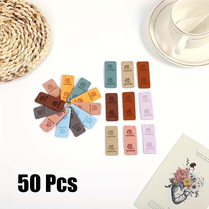 Image of 50pcs Ball Of Yarn Label For Clothes Handmade Labels Hand Made Tags Knitting Hat Gifts Bags Sew Additions Mixed Colors