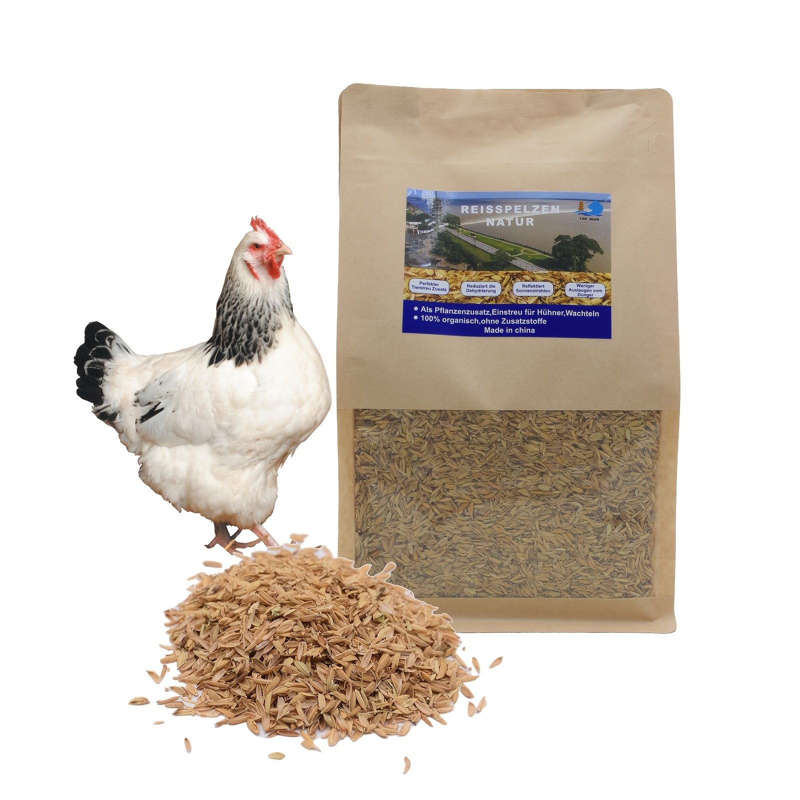 Natural Rice Husk Bedding For Poultry, Moisture Absorbing Coop Litter, Additive-free Nesting Bedding For Chickens, Ducks, Quail Breeding & Hatching