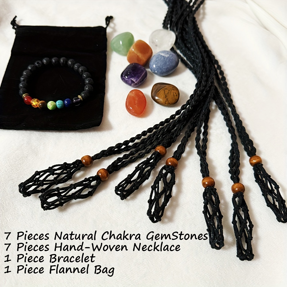 7 Chakra Stone Necklace Chakra Crystal Necklace Beaded Crystal