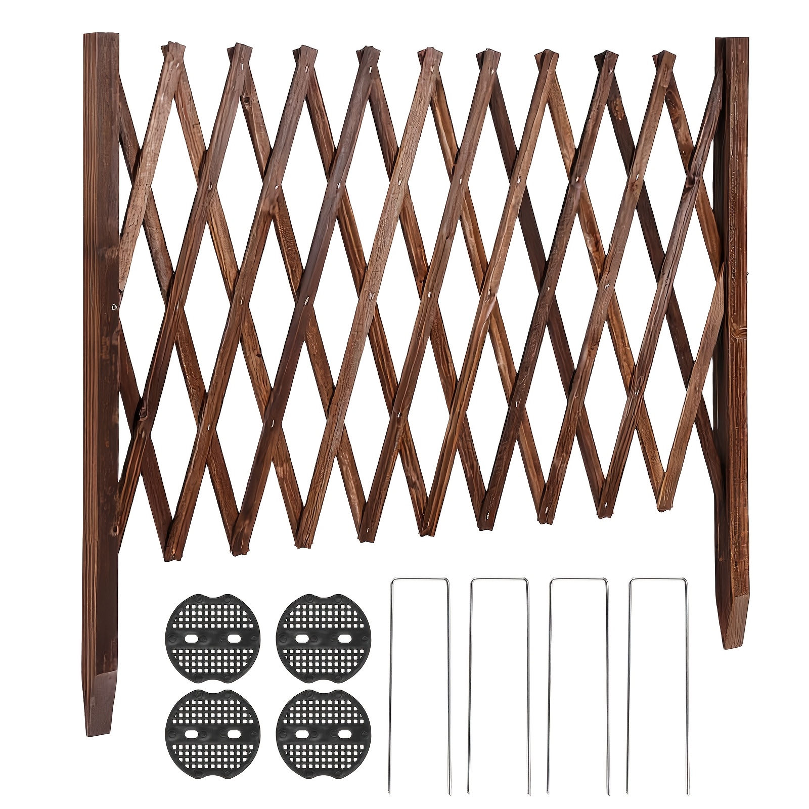 TEMU Retractable Pet Barrier, Wooden Safety Fence 70x200cm Walnut With For Doorways, Door Design, Pet Barrier Fence, Wood Dog Barrier For Indoor
