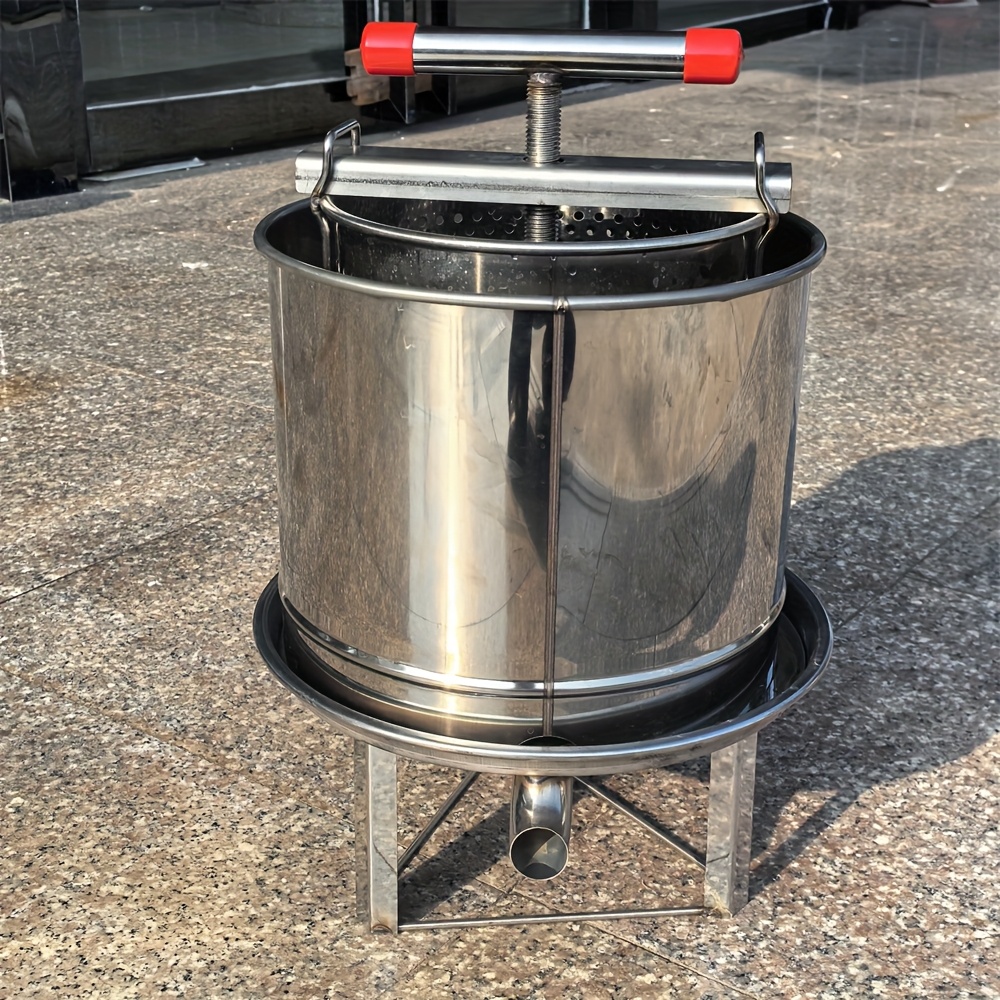 item picture manual stainless steel honey press with splash guard effective splash prevention suitable for honey extraction juice squeezing wine   pressing practical for multiple  