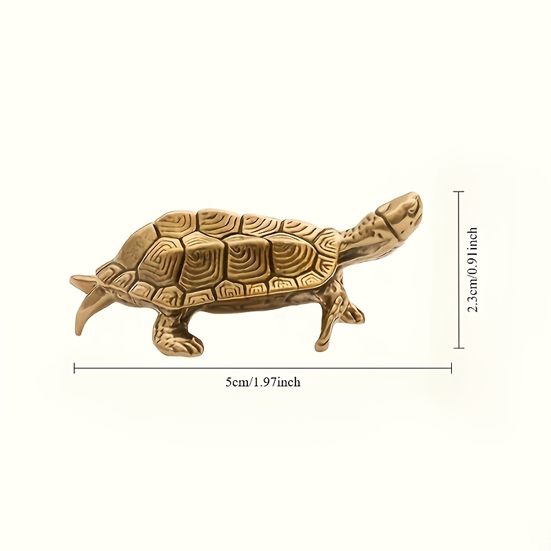 TEMU Vintage Wealth-attracting Money Turtle Figurine Collectible, Solid Turtle, Symbolizing Wealth, , And , Suitable For Tea Tables And Desktop
