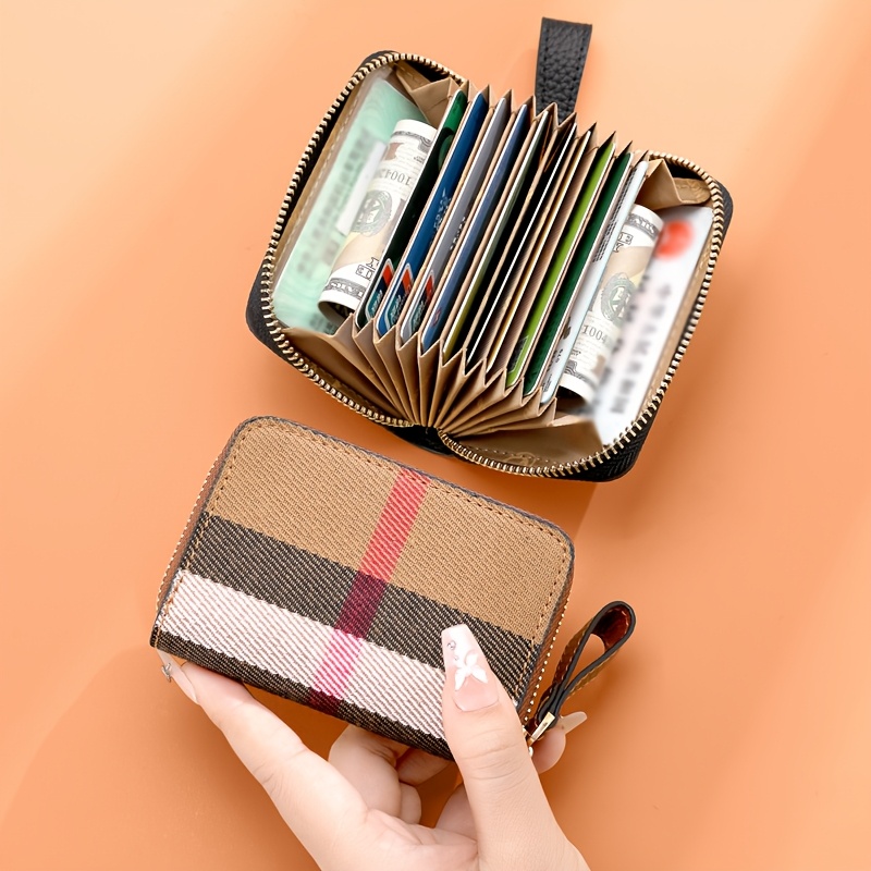 

Vintage-inspired Canvas Wallet For Women - Rfid Blocking, 12 Card Slots, Multi-functional License Holder & Coin Purse, Small Wallet, Accordion, Ins Pattern,