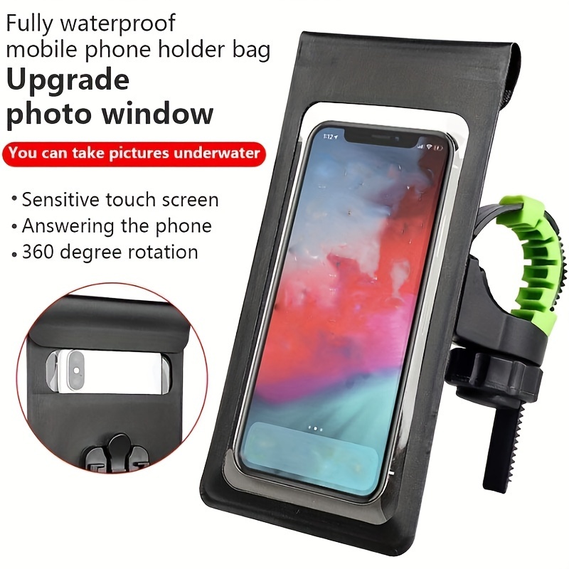 Outdoor Bicycle Motorcycle Phone Mount Waterproof Bag, Motorcycle Electric Battery Bike Delivery Navigation Bracket, Hd Face Recognition, , Arbitrary Angle Rotation, Amazing Your Riding Partner