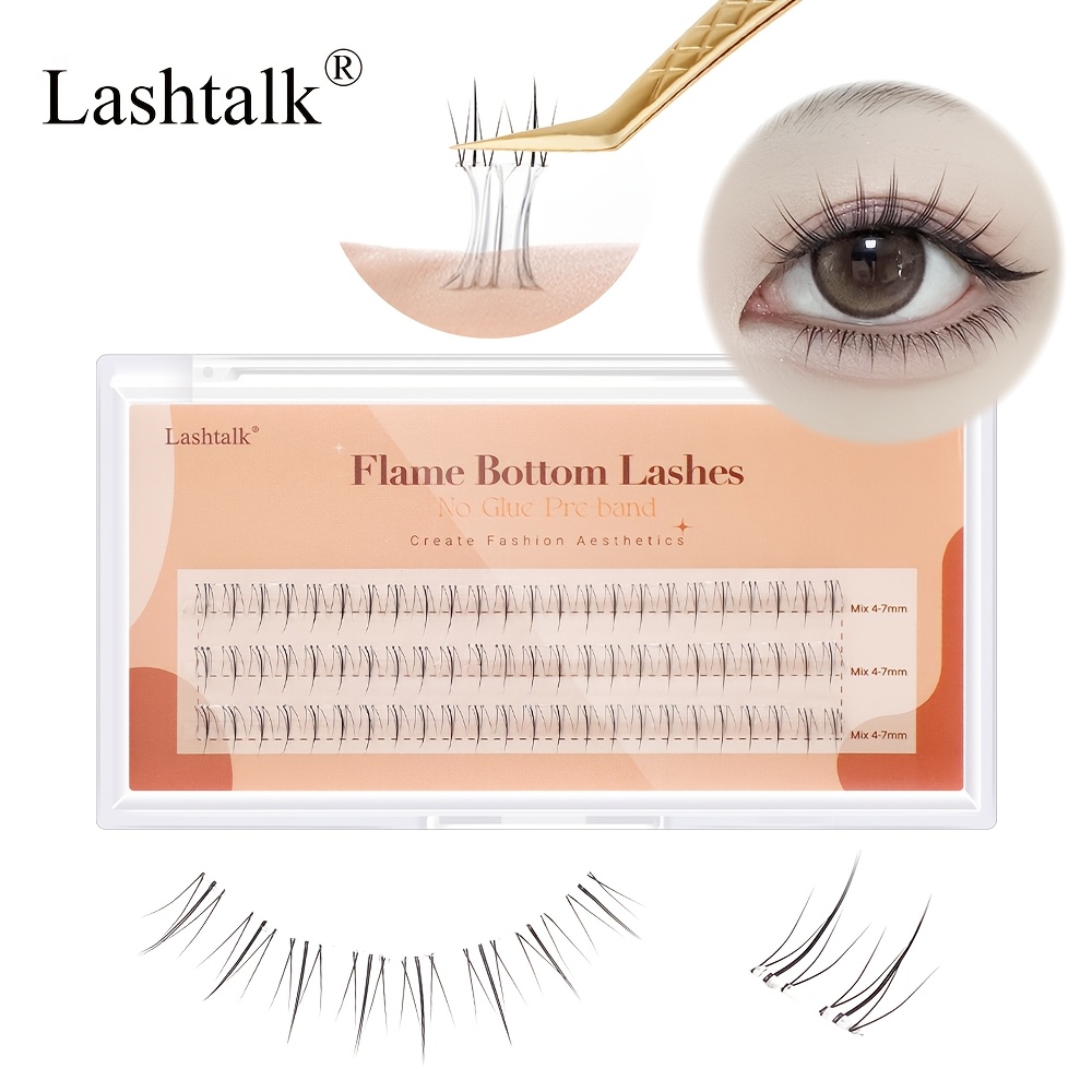 

Lashtalk 1box Self Adhesive Diy Eyelash Bottom Lash 72 And Remover Press On Pre- Self Stick Lower Lashes Flame Anime Style 0.07 B 4-7mm