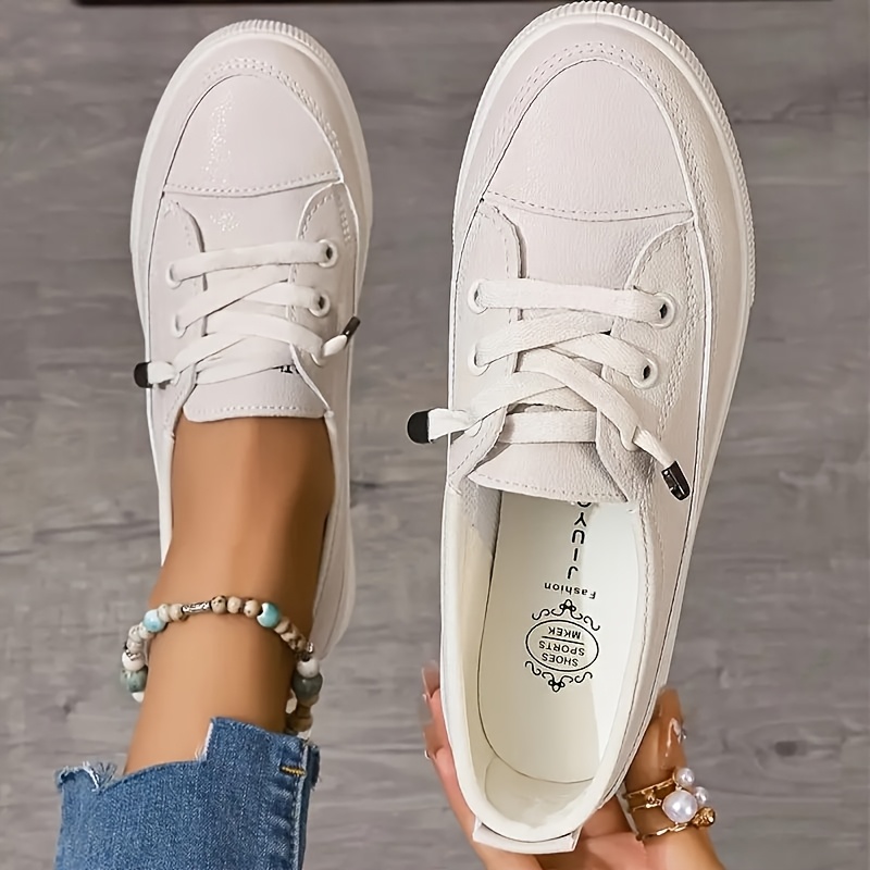 Image of Women's Casual Fashion Sneakers - Lightweight Low-cut Lace-up Shoes With Rubber And Sole, Women Shoes