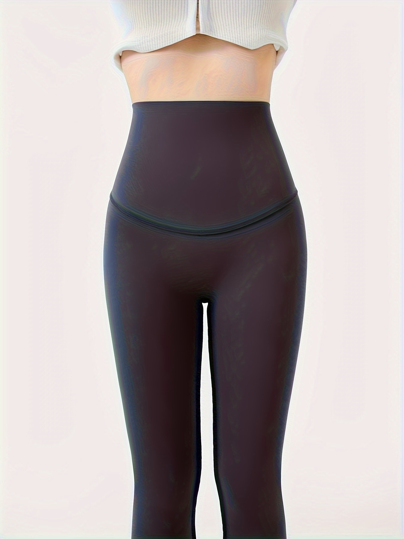 Pantalones de ropa interior con aislamiento grueso y de felpa para otoño e invierno, pantalones ajustados elásticos de corte entallado con forro de felpa para invierno, ropa interior y pijamas para mujer - Imagen 3