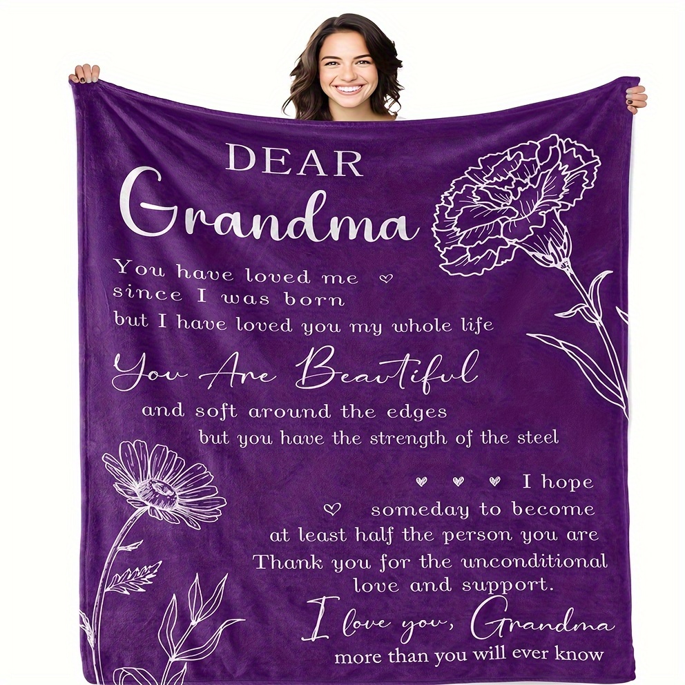 

Appreciation Flannel Throw Blanket - , Contemporary Style, Knitted, Comfort With Machine Washable Polyester Fabric, Perfect Gift For Grandma, , Nana - Multifunctional Blanket For Birthdays And