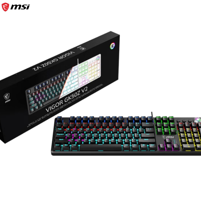 msi gk50z v2 mechanical gaming keyboard with rgb   104 key wired design usb powered 36  1 8m keyboard length 1 8m keyboard width gaming keyboard esports keyboard sleek keyboard design durable keyboard Product details 9