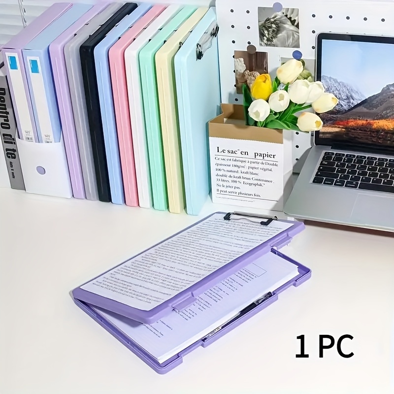 E-shop A4 Kunststoffordner Organizer mit Clip. Diese multifunktionale Schreibtafel dient als Desktop-Datei-Organizer und ist ideal zum Organisieren