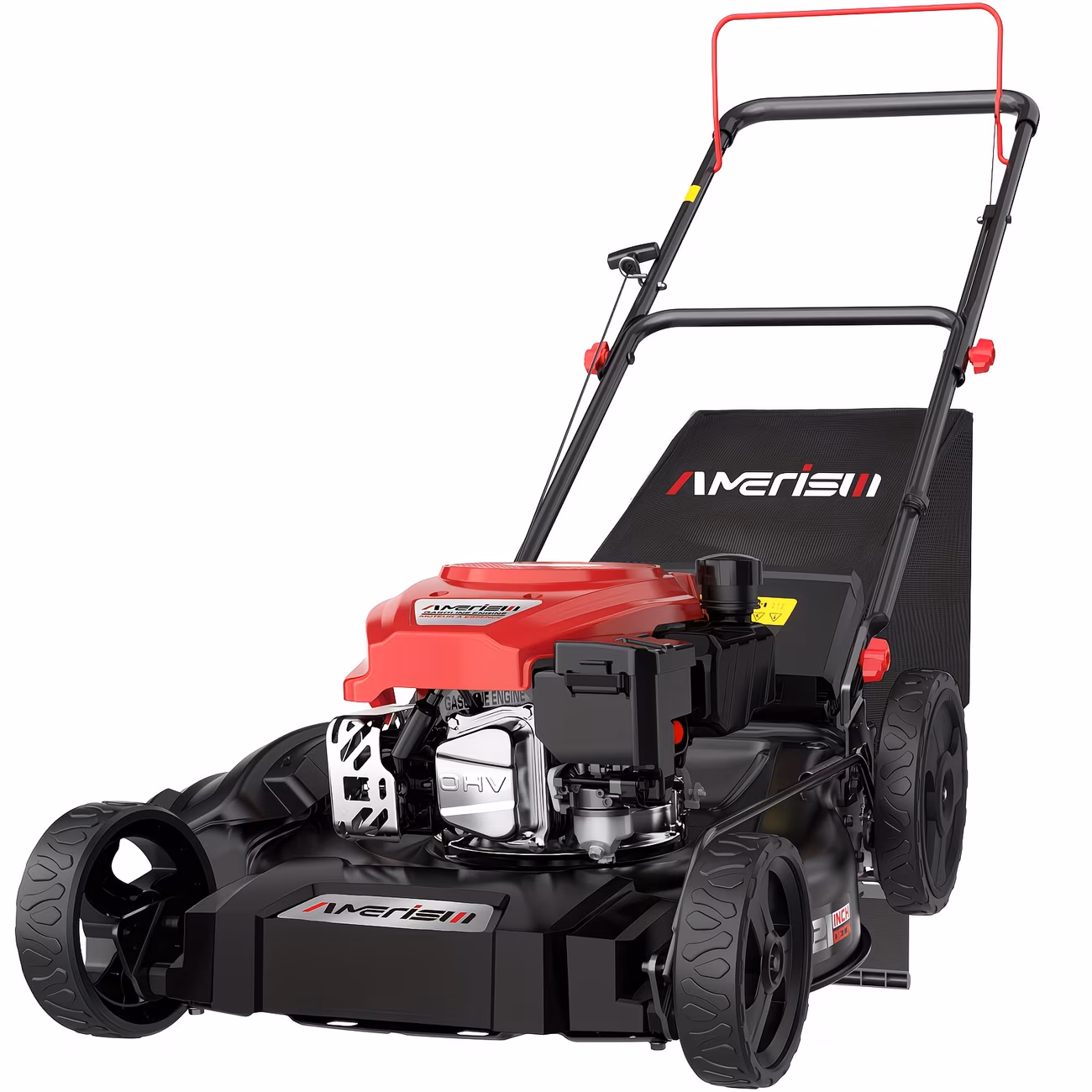 21 lawn mower 144cc 2 in 1 3 in 1 mulching 170cc 3 in 1 self propelled with 6 height adjustment high rear wheels gardening supplies and equipment foldable handles for lawn yard and garden maintenance Product details 5