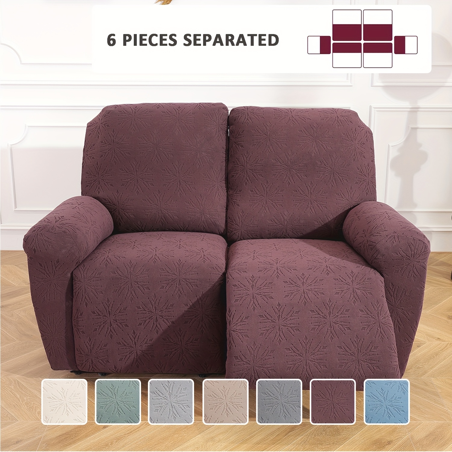 1 2 3 seater sofa recliner cover chenille fabric slip resistant washable with elastic bottom furniture protector   of 4 6 8pcs reclining chair covers