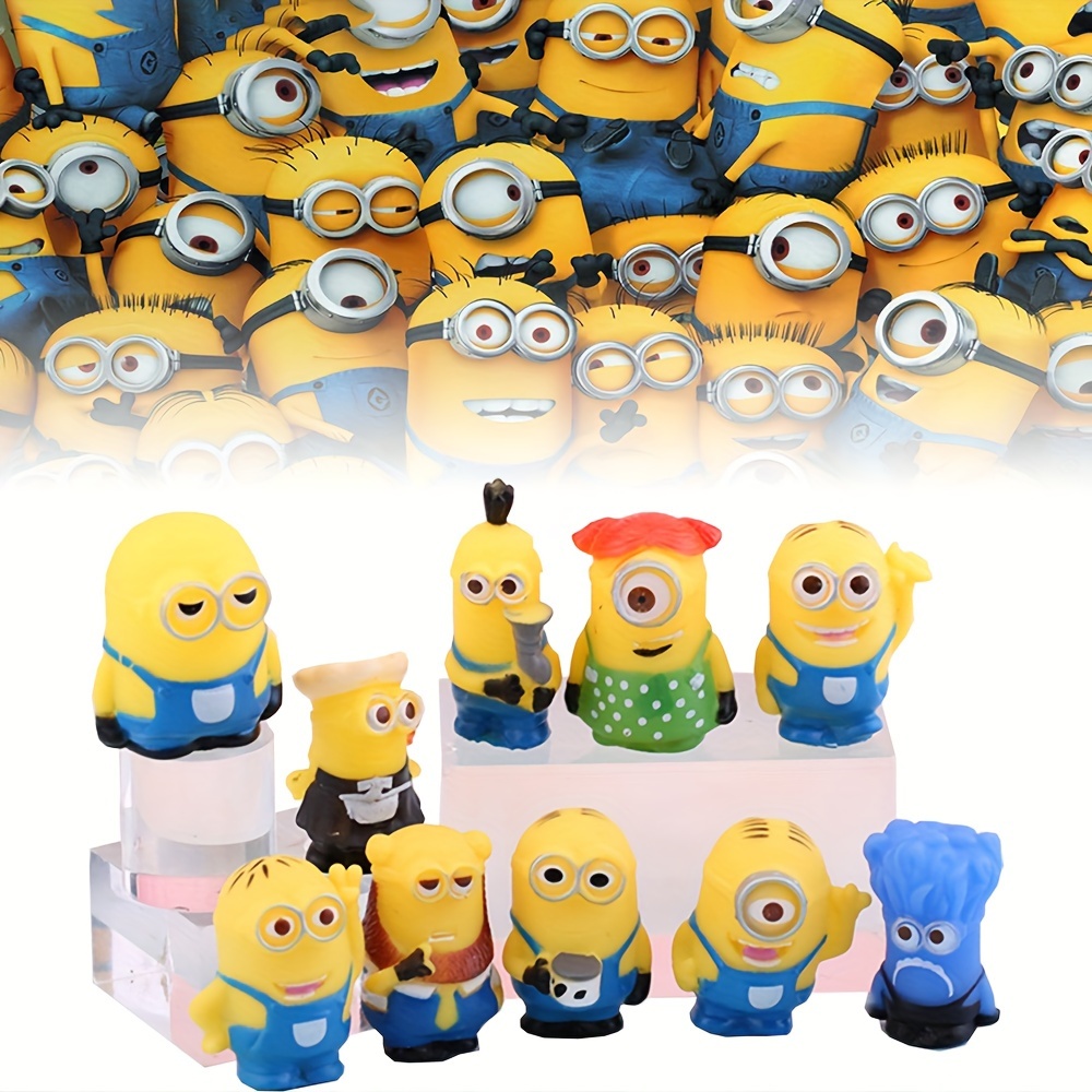 

10pcs Minions Figurines - Decor, Plastic, No Needed, Featherless, For Christmas/halloween , Collectible Ornaments, Use