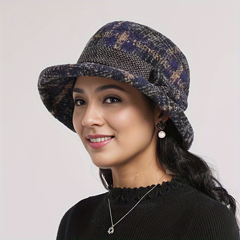 

Festive Knit Winter Hat For Women: Handwash Only, Striped Pattern, Elastic Closure, Lightweight Design