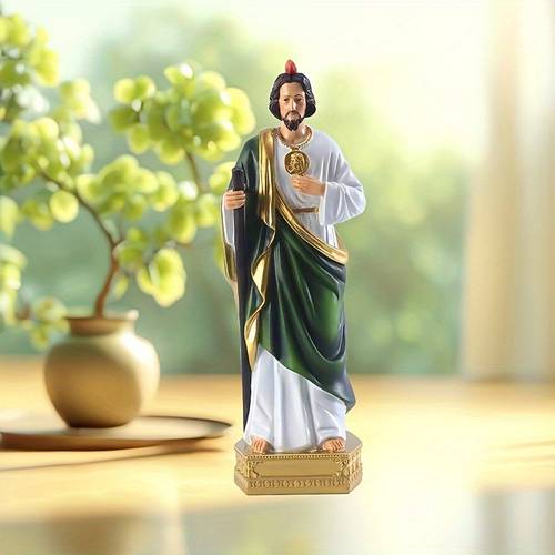 item picture 1pc exquisite statue figurine with stick decor durable resin construction vibrant iconic home decor ideal vintage easter decoration thoughtful religious