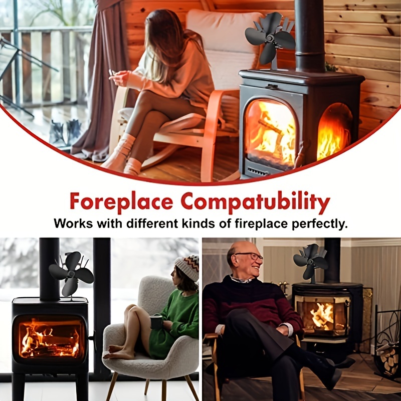 high   blade wood stove fan for heat distribution high quality no battery needed painted metal construction ideal for air circulation cooling   home office and outdoor use details 4