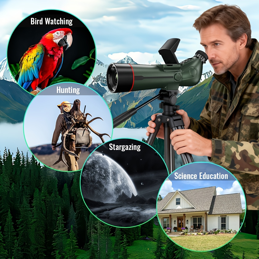 Smart Telescope with 4K Camera & Auto-Focus Refractor Telescope Suitable for Adults and Beginners, Portable Electronic Telescope with Internal/External Dual Screens, High Power Magnification for Stargazing, Astrophotography Camera System