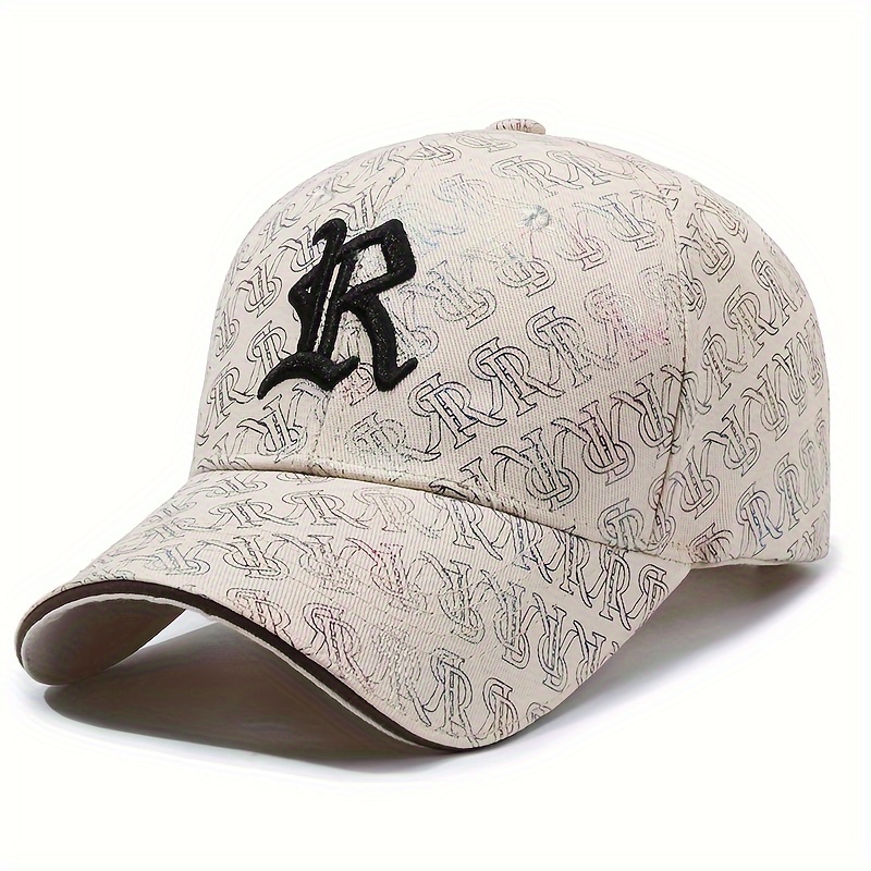 E-shop Letter Embroidered R Damen Herren Baseball Frühling/Sommer/Herbst Verstellbare Knopf Mütze Lässige Hip Hop Damen Mütze