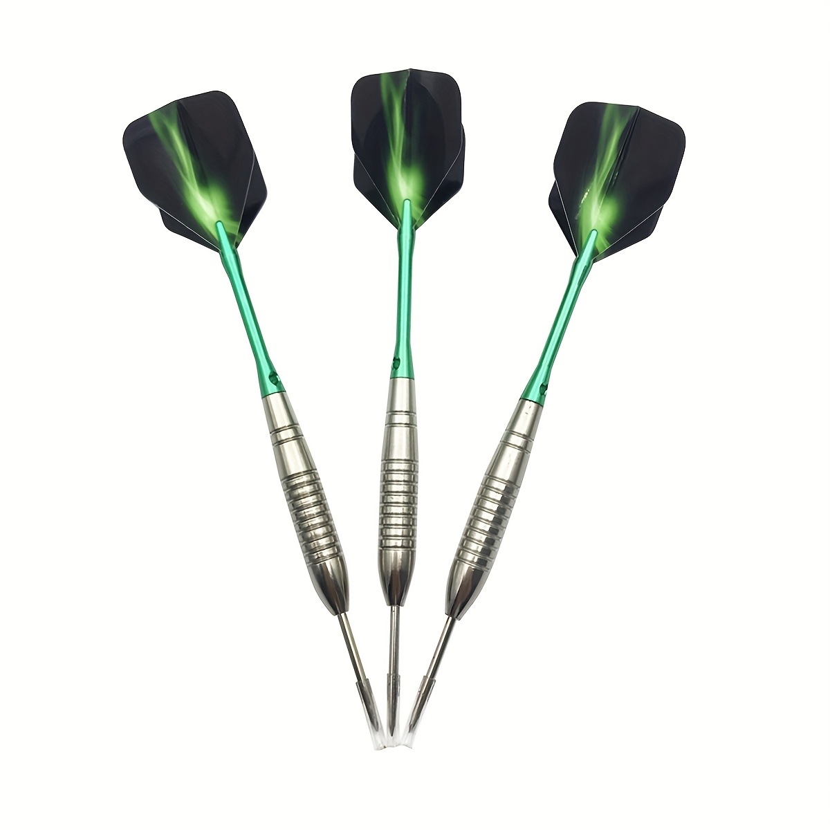 E-shop Set mit 3 Eisen-Dartspitzen mit Schäften aus Aluminiumlegierung Kunststoff-Flügeln für Wurfspiel-Unterhaltung