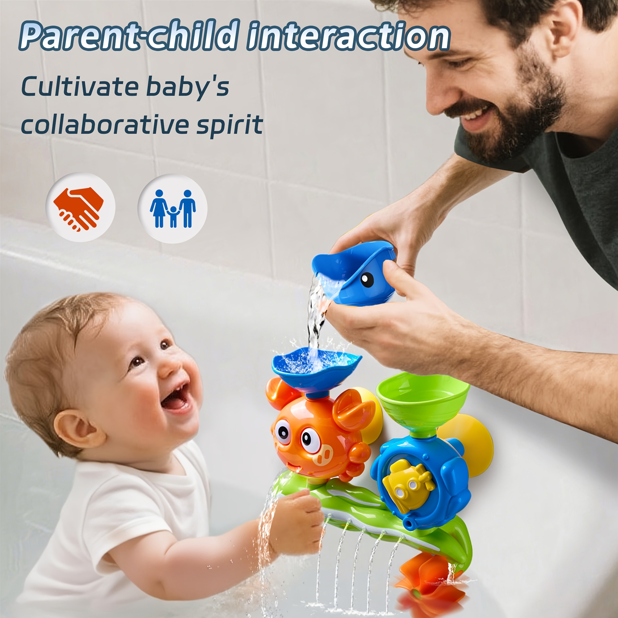 Set De 3 Juguetes De Baño Con Ventosa Para Bebés 12+ Meses | Montessori Sensorial Y Mordedor De Silicona