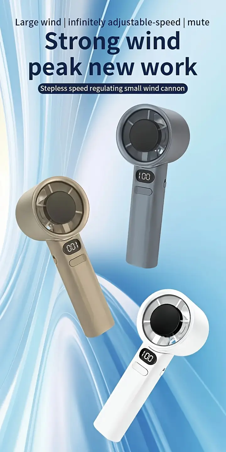 1pc continuous variable speed fan 120 gear speed control with suitable for indoor and outdoor use portable quiet handheld fan for all ages details 0