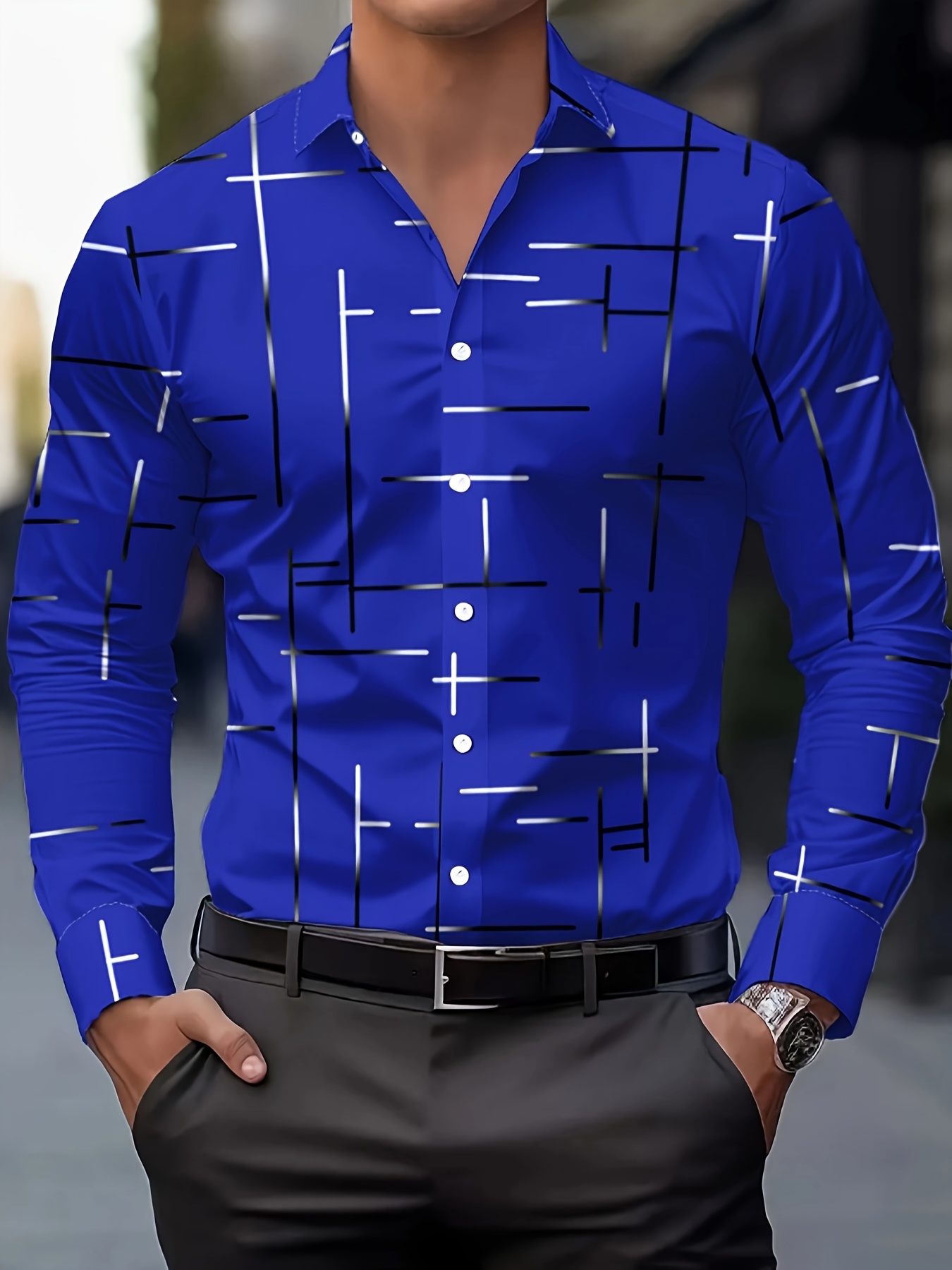 royal blue dress shirt sold on Temu United States