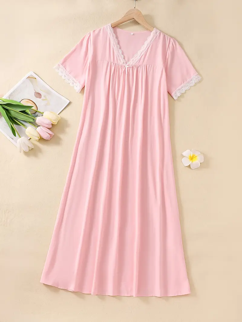 korean style night dress Womens Night Gown Korean Style 2XL Lace Sleepwear, Luxury Women Night