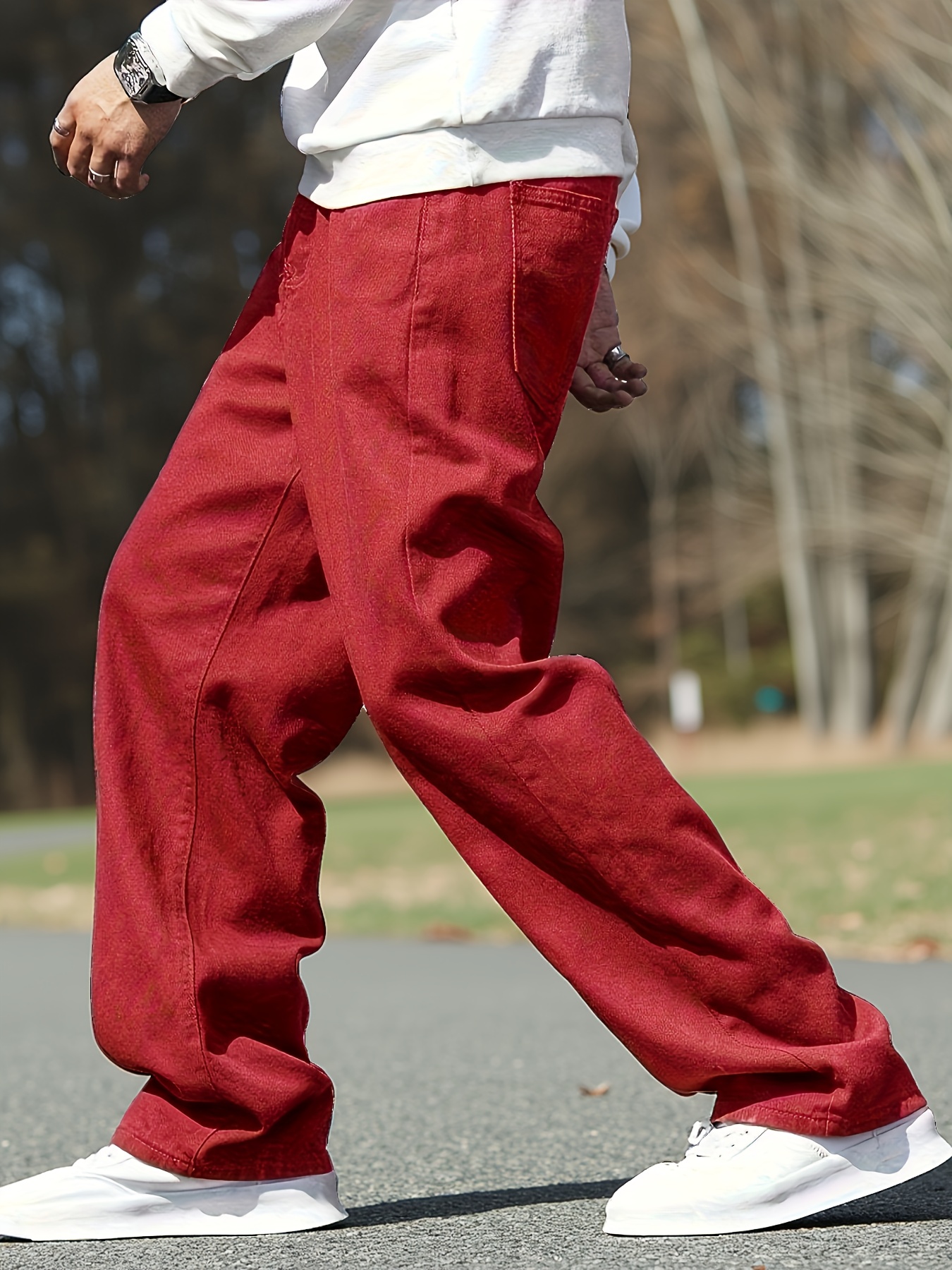 mens wide leg jeans comfortable high waisted - Temu Mauritius