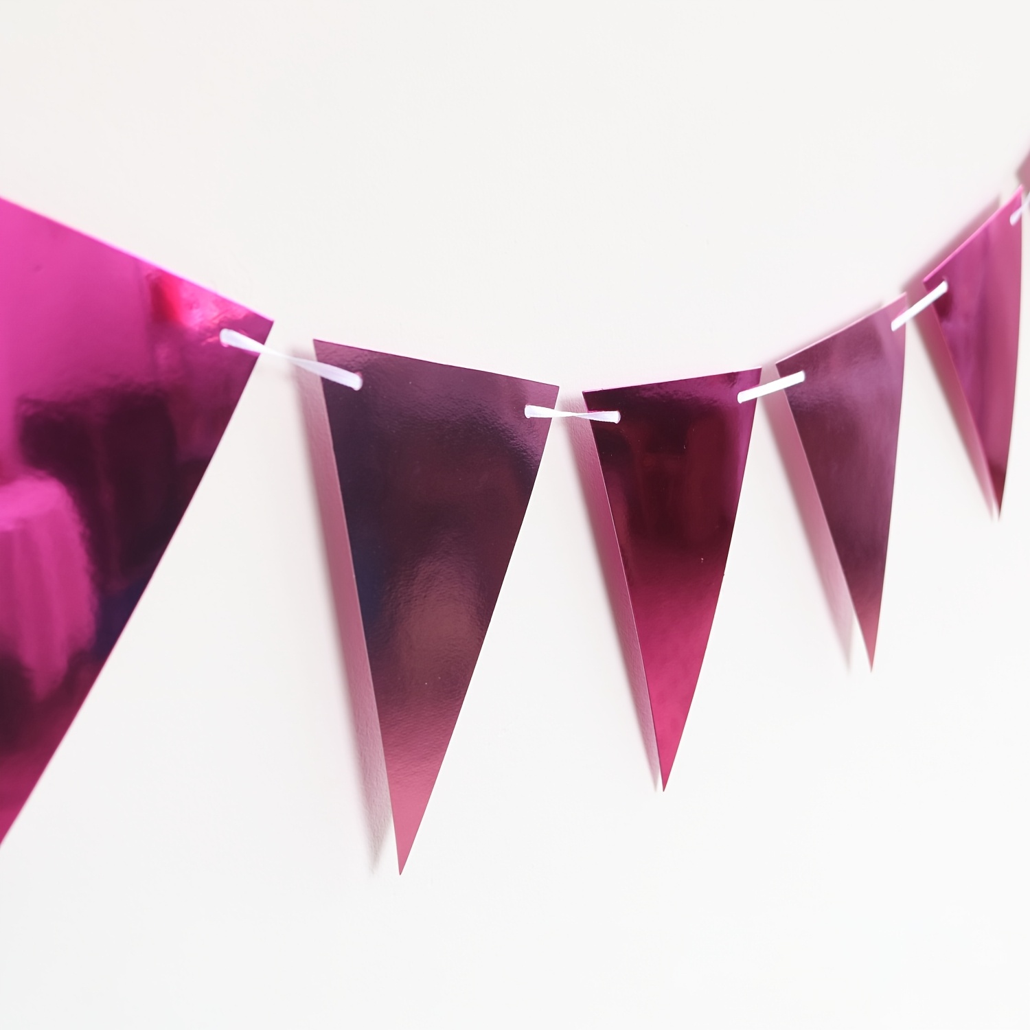 Pink And Rose Red Bright Triangular Flag Background Hanging Banner, Suitable For Weddings, Birthdays, Anniversaries, Bridal Showers, Princess Themed Hot Pink Hot Themed Home Outdoor Garden Decoration
