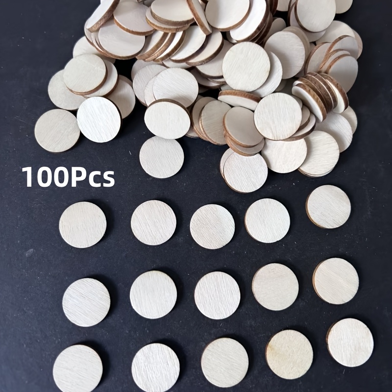 Image of 100pcs Round Size 2cm/0.79in Unfinished Blank Board Hand-painted Graffiti Jigsaw Puzzle For Home Holiday Party Halloween Christmas Thanksgiving Easter Decorative Craft Jigsaw Puzzle
