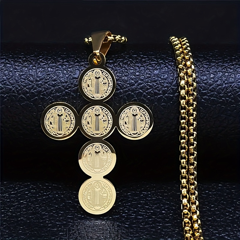Pendentif Croix De Jésus Vintage - Collier Pour Hommes Et Femmes, Métal Alliage Zinc - Style Classique, Neuf Avec étiquettes