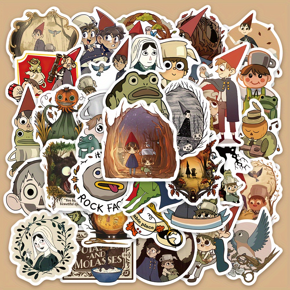 

50-piece Over The Garden Wall Character Stickers - Waterproof, Matte Finish For Guitars, Skateboards & Luggage Decoration